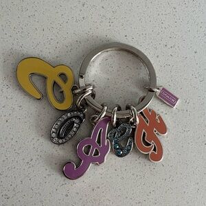 Coach enamel crystal Y2K keychain bag charm Fob